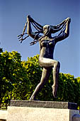 Oslo, Norway. Vigeland Park. Sculptures of the bridge, Dancing young woman-